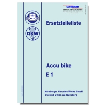 Ersatzteilliste Hercules / DKW Accu bike E1