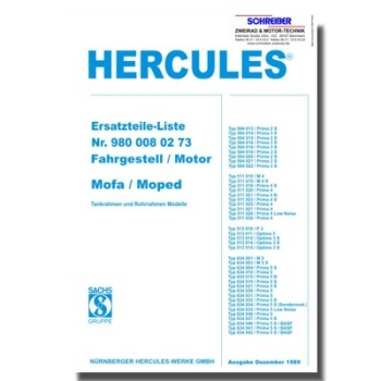 Ersatzteilliste Hercules Prima 5 / Optima
