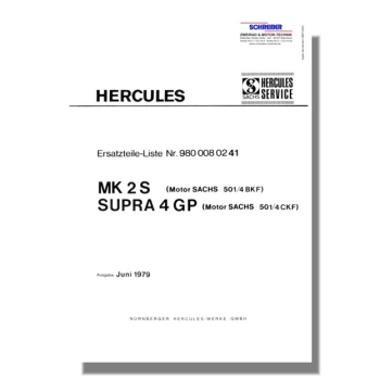 Ersatzteilliste Hercules MK2 S, Supra 4 GP