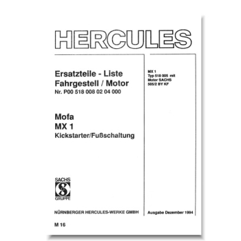 Ersatzteilliste Hercules MX 1 / Motor 505/2 BY KF