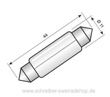 Glühbirne 6V 10W S7S8,5 Soffitte