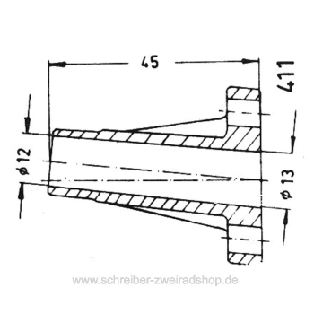 Ansaugstutzen 12mm/45mm für SACHS 502/1