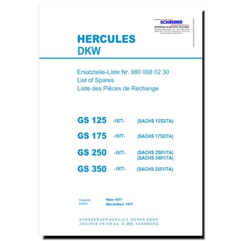 Ersatzteilliste Hercules GS 125-GS 350