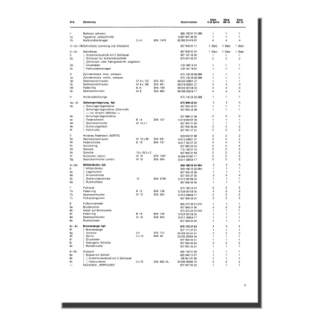 Ersatzteilliste Hercules K50 Sprint, MK 3 X, MK 4 X