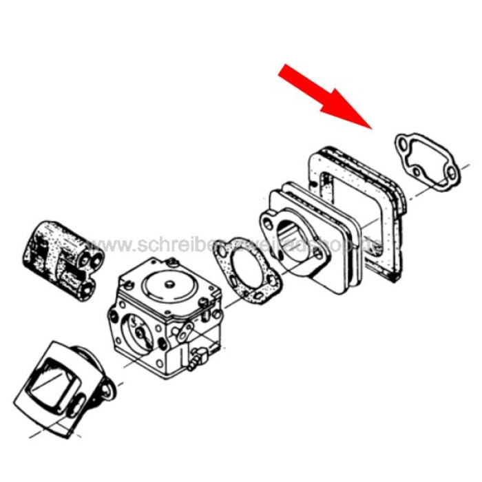 Dichtung für Vergaserflansch 112, 114