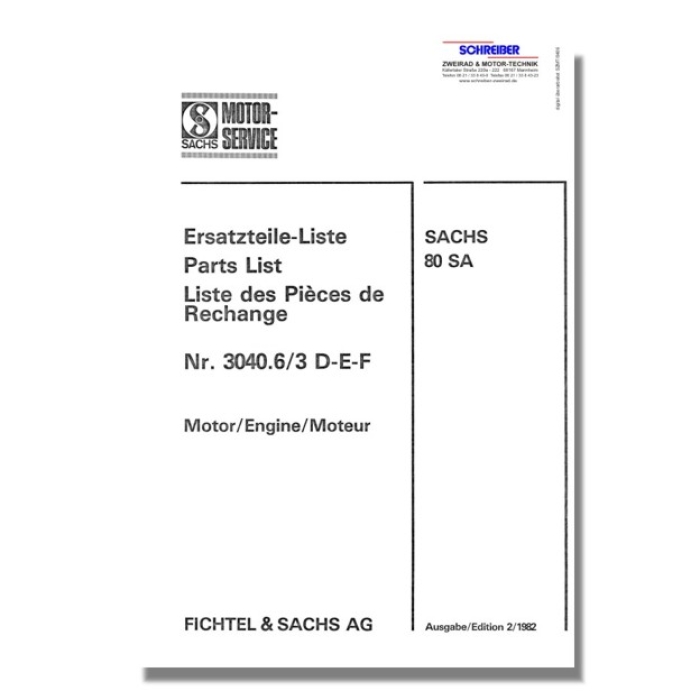 Ersatzteilliste SACHS Motor 80 SA