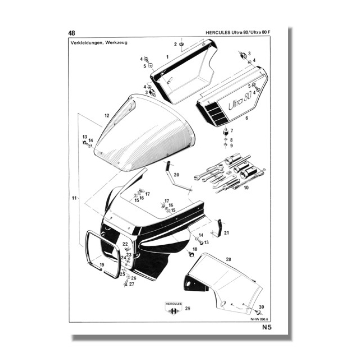 Ersatzteilliste Hercules Ultra 80 / Ultra 80 F