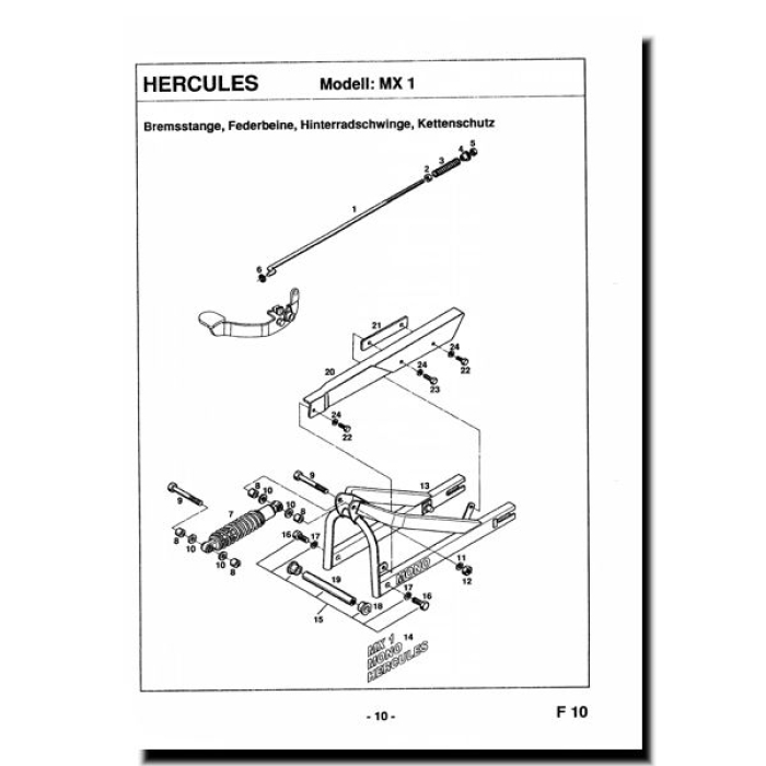 Ersatzteilliste Hercules MX 1 / Motor 505/2 BY KF