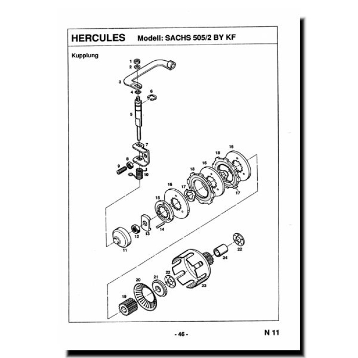 Hercules / DKW P1-505 P  Ersatzteile-Liste/Explosionszeichnung Motor