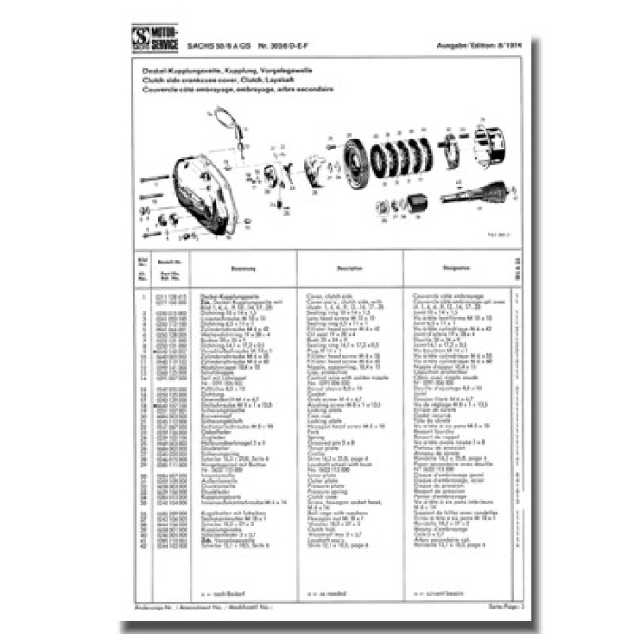 Ersatzteilliste SACHS 50/6 A GS