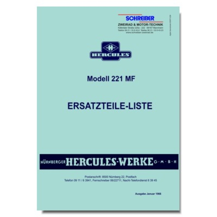 Ersatzteilliste Hercules 221 MF