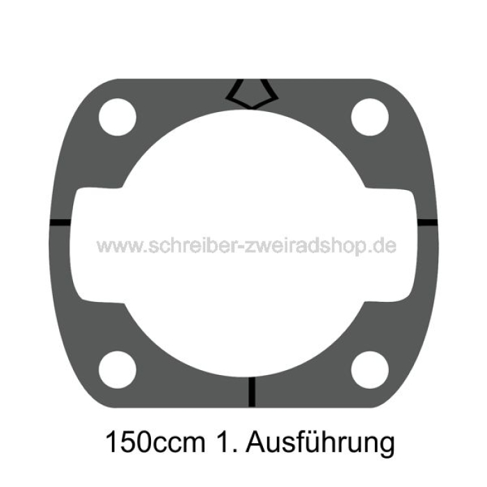 Dichtung für Zylinderfuss 150ccm 1.Ausführung