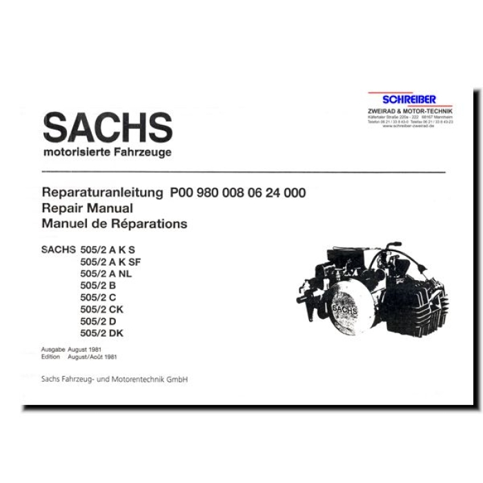 Sachs Hercules Motor Typ 505/2 Reparaturanleitung 
