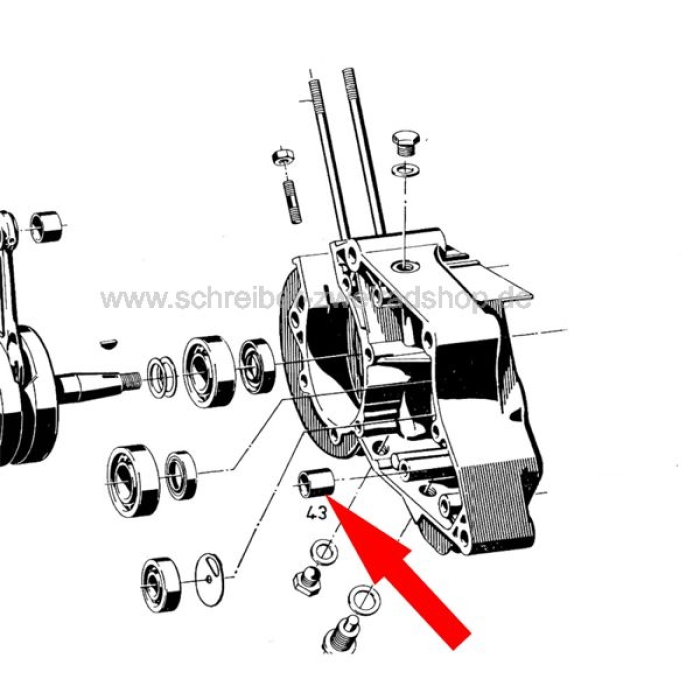 Lagerbuchse für Kickstarterwelle 50/S