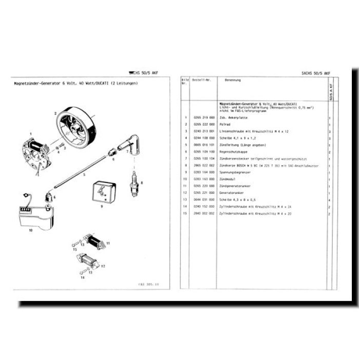 Ersatzteilliste SACHS 50/5 AKF