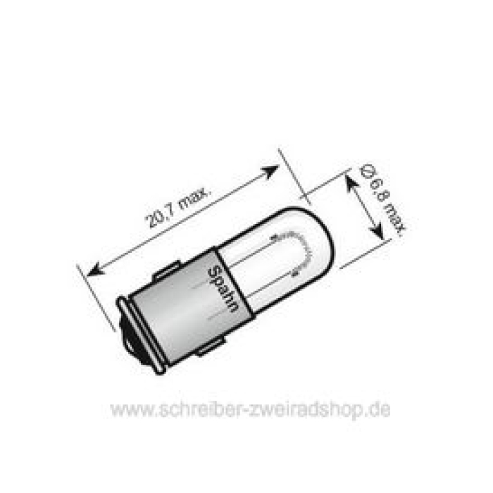 Glühbirne 6V 0,6W BA7S