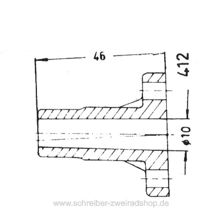 Ansaugstutzen 10mm/46mm für SACHS 502/1