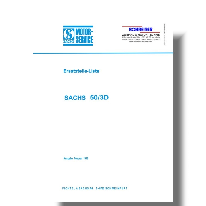 Ersatzteilliste SACHS 50/3 D Ausgabe 1978